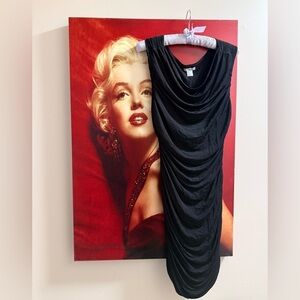 H&M Black Draped Dress